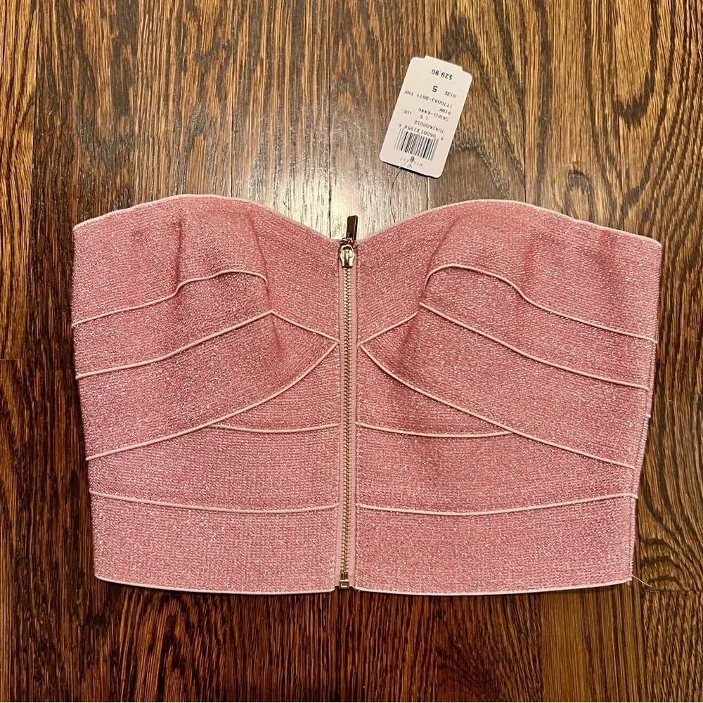 Windsor Pink Glitter Ribbon Bustier - Picture 2 of 5